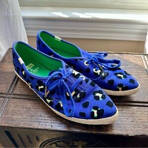 Kate‎ Spade x Keds • Leopard Pointer Sneakers in Emperor Blue